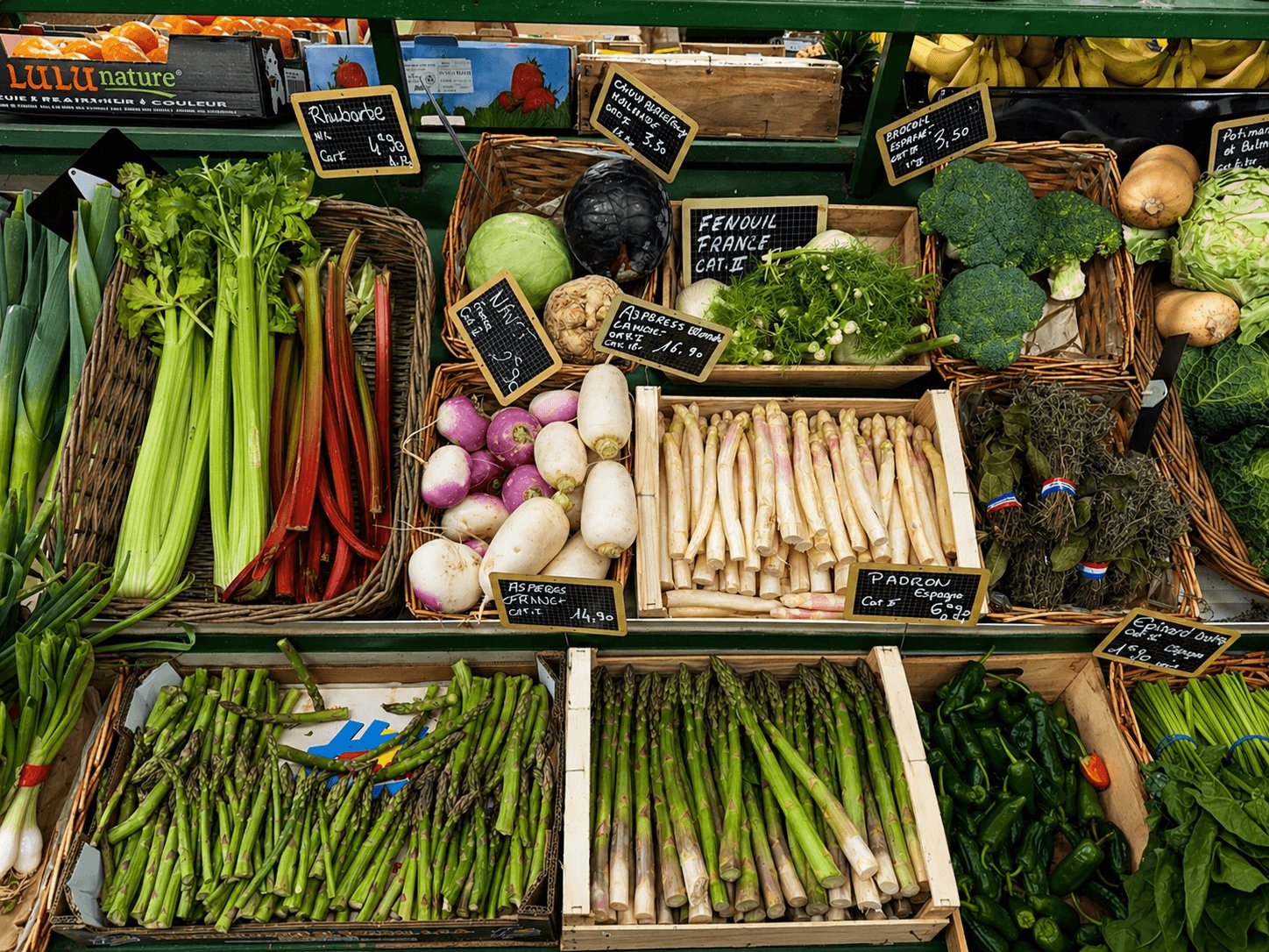 Asperges et légumes de saison